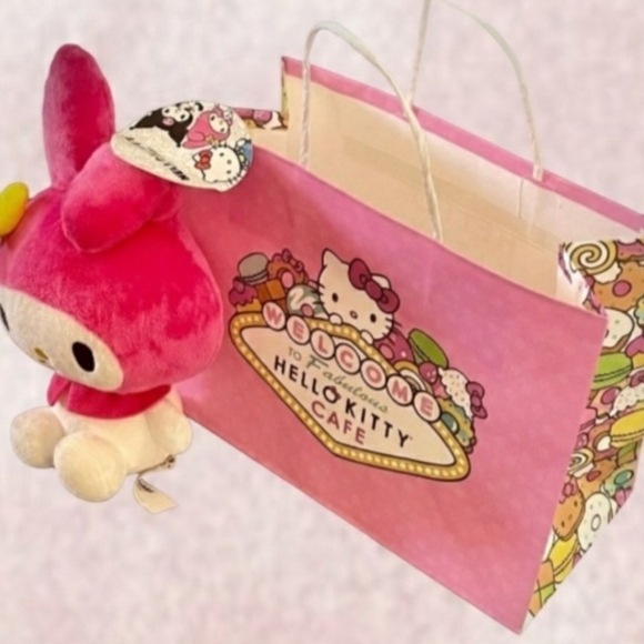 NWT,GUND SANRIO HELLO KITTY MY MELODY PLUSH,  STUFFED ANIMAL AGE 1&UP HIGHT:9.5" - Picture 2 of 6